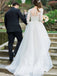 Elegant Long Sleeves A-line Long Wedding Dress, WD165