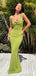 Simple V-neck Mermaid Sleveless Long Prom Dress,PD153