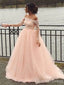 Elegant Pink Strapless A-line Long Wedding Dress,  WD25