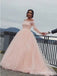 Elegant Pink Strapless A-line Long Wedding Dress,  WD25