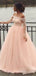 Elegant Pink Strapless A-line Long Wedding Dress,  WD25