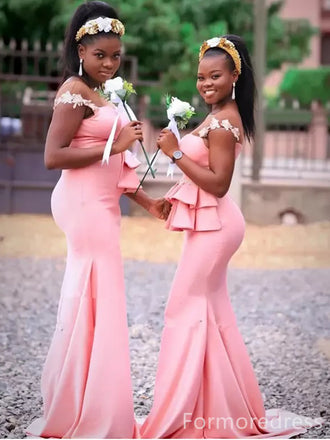 Elegant Off-Shoulder Mermaid Long Bridesmaid Dress,  BD187