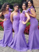 Elegant Sweatheart One Shoulder Mermaid Long Bridesmaid Dress,  BD189