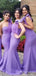 Elegant Sweatheart One Shoulder Mermaid Long Bridesmaid Dress,  BD189