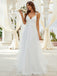 Elegant V-neck Spaghetti Strap A-line Long Wedding Dress, WD176