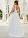 Elegant V-neck Spaghetti Strap A-line Long Wedding Dress, WD176