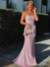 Sparkly Pink Strapless Mermaid Long Prom Dress,Evening Dress,PD162