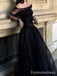 Elegant Black Off-Shoulder A-line Long Prom Dress,Evening Dress,PD164