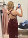 Elegant V-neck Backless A-line Long Prom Dress,Evening Dress,PD165