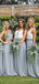 Mismatched Elegant V-neck Spaghetti Strap A-line Long Bridesmaid Dress,BD201