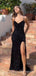 Sparkly V-neck Spaghetti Strap Split Side Mermaid Long Prom Dress,Evening Dress,PD174