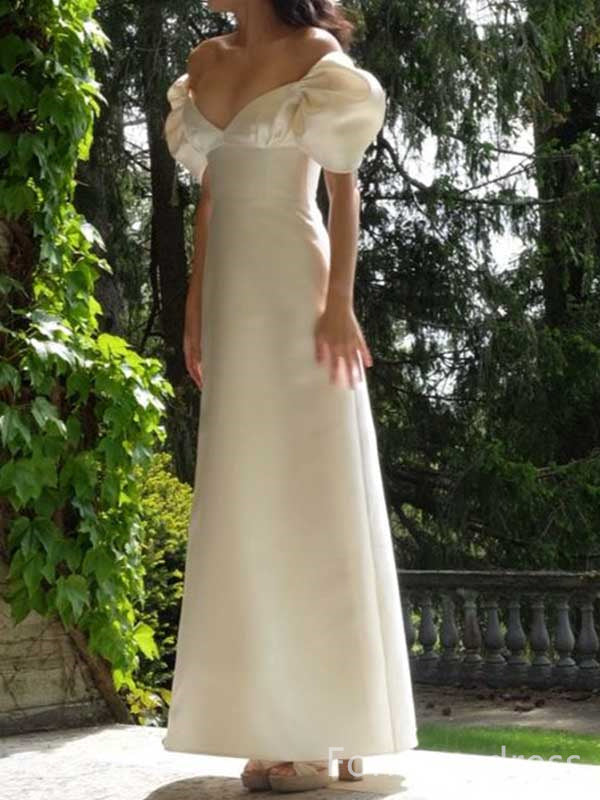 Elegant V-neck Off-Shoulder A-line Long Prom Dress,Evening Dress,PD176