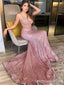 Elegant V-neck Spaghetti Strap Mermaid Long Prom Dress,Evening Dress,PD180