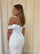 Elegant V-neck Off-shoulder Mermaid Long Wedding Dress,  WD02