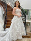 Elegant  Sweatheart Strapless A-line Long Wedding Dress,  WD12