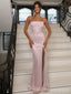 Sparkly Pink Spaghetti Strap Split Side Mermaid Prom Dress,Evening Dress,PD193