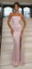 Sparkly Pink Spaghetti Strap Split Side Mermaid Prom Dress,Evening Dress,PD193