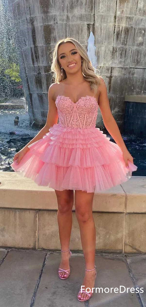 Lovely Sweartheart Strapless  A-line Short Mini Homecoming Dress,  HD18