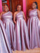 Sparkly Sequins One Shoulder A-line Long Bridesmaid Dress,BD214