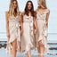 Unique V-neck A-line Split Side Bridesmaid Dress,  BD19