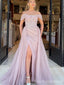 Elegant Strapless Off-Shoulder Split Side A-line Prom Dress,Evening Dress,PD208