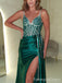 Simple Spaghetti Strap Split Side Mermaid Prom Dress,Evening Dress,PD210