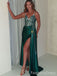 Simple Spaghetti Strap Split Side Mermaid Prom Dress,Evening Dress,PD210