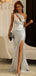 Sparkly One Shoulder Split Side Mermaid Prom Dress,Evening Dress,PD211