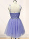 Elegant Spaghetti Strap A-line Short Mini Long Homecoming Dress,  HD120