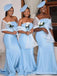 Simple Strapless Mermaid Long Bridesmaid Dress,BD220