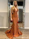 Sexy V-neck Spaghetti Strap Backless Mermaid Long Bridesmaid Dress,BD223