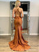 Sexy V-neck Spaghetti Strap Backless Mermaid Long Bridesmaid Dress,BD223