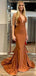 Sexy V-neck Spaghetti Strap Backless Mermaid Long Bridesmaid Dress,BD223