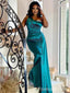 Elegant One Shoulder Mermaid Long Bridesmaid Dress,BD227