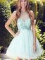 Gorgeous Sleeveless Lace Appliques A-line Short Mini Long Homecoming Dress,  HD136