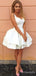 Elegant V-neck Spaghetti Strap A-line Short Mini Long Homecoming Dress,  HD138