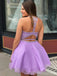 Elegant Halter A-line Short Mini Long Homecoming Dress,  HD142