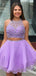 Elegant Halter A-line Short Mini Long Homecoming Dress,  HD142