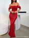 Sparkly Red Off-Shoulder Mermaid Prom Dress,Evening Dress,PD218