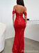 Sparkly Red Off-Shoulder Mermaid Prom Dress,Evening Dress,PD218