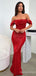 Sparkly Red Off-Shoulder Mermaid Prom Dress,Evening Dress,PD218