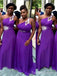 Sparkly Beadings One Shoulder A-line Long Bridesmaid Dress,BD241