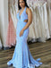 Sparkly V-neck Halter Mermaid Prom Dress,Evening Dress,PD219