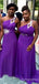 Sparkly Beadings One Shoulder A-line Long Bridesmaid Dress,BD241