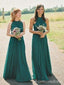 Elegant Halter A-line Long Bridesmaid Dress,BD248