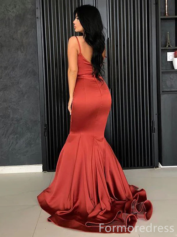 Elegant Spaghetti Strap Mermaid Long Prom Dress,Evening Dress,PD225