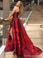 Elegant Strapless Split Side A-line Lace Long Prom Dress,Evening Dress,PD226
