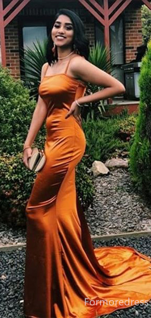 Elegant Square Spaghetti Strap Mermaid Long Prom Dress,Evening Dress,PD231