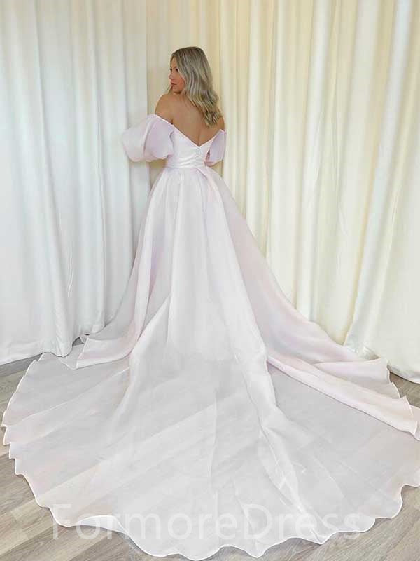 Elegant Sweatheart Off-shoulder A-line Long Wedding Dress,  WD16