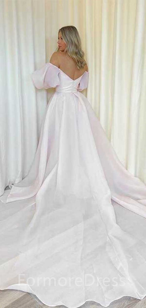 Elegant Sweatheart Off-shoulder A-line Long Wedding Dress,  WD16